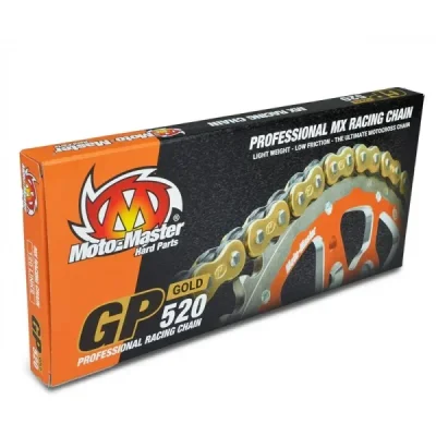Moto-Master Łańcuch Napędowy Gp-520G Mx Professional Motocross Racing Chain Bez Oringów Złoty (120 Ogniw, Zapinka W Zestawie) Moto-Master Łańcuch Napędowy Gp-520G Mx Professional Motocross Racing Chain Bez Oringów Złoty (120 Ogniw, Zapinka W Zestawie)