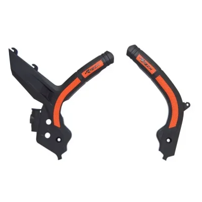 Osłony ramy Bi-Material czarno-pomarańczowe KTM SX/SXF/EXC/EXCF Racetech