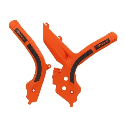 Osłony ramy Bi-Material KTM SX/SXF/EXC/EXCF pomarańczowy/czarny Racetech