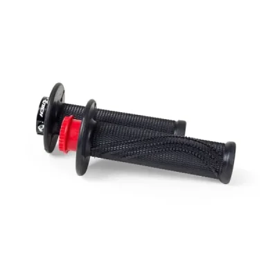 Manetki kierownicy Racetech R20 Lock-on 22+25 mm czarne + 3 adaptery rolgazu Beta (MPRNRBETA20)