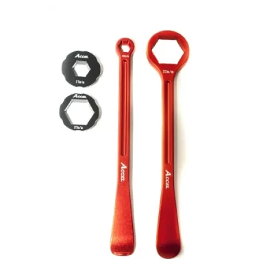 Komplet łyżek do opon 23+24cm ALU7075 kute z kluczami 10,13,17,27,32mm pomarańczowe - Accel