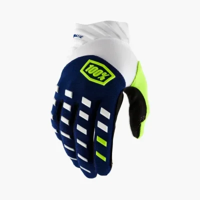 100 Procent Rękawice Cross/Enduro Airmatic Navy/White Niebieski/Biały/Zielony M