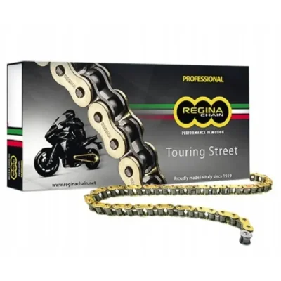 Łańcuch napędowy 520ZRT 116 ogniw złoty Z-Ring touring-street do 750 ccm zapinka+zakuwka - REGINA Łańcuch napędowy 520ZRT 116 ogniw złoty Z-Ring touring-street do 750 ccm zapinka+zakuwka - REGINA