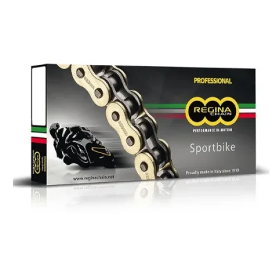 Łańcuch napędowy 520ZRP 108 ogniw złoty Z-Ring touring-street do 1000 ccm zapinka+zakuwka - REGINA Łańcuch napędowy 520ZRP 108 ogniw złoty Z-Ring touring-street do 1000 ccm zapinka+zakuwka - REGINA