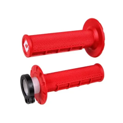 Manetki kierownicy Odi MX V2 Lock-On Half Waffle z adapterami czerwone - H36HWR