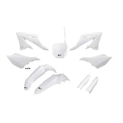 UFO KOMPLET PLASTIKÓW (FULL KIT) Z OSŁONAMI TELESKOPÓW (AMORTYZATORÓW) YAMAHA YZ 125 / 250 '22-'24 BIAŁY