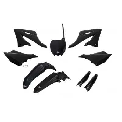 UFO KOMPLET PLASTIKÓW (FULL KIT) Z OSŁONAMI TELESKOPÓW (AMORTYZATORÓW) YAMAHA YZ 125 / 250 '22-'24 CZARNY