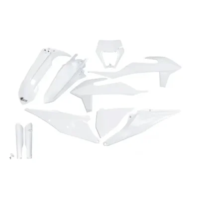 Komplet plastików z osłonami KTM EXC/EXC-F OEM biały UFO Komplet plastików z osłonami KTM EXC/EXC-F OEM biały UFO