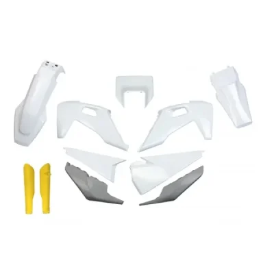 Komplet plastików z osłonami Husqvarna TX/TE/FE OEM biały/szary/żółty UFO Komplet plastików z osłonami Husqvarna TX/TE/FE OEM biały/szary/żółty UFO