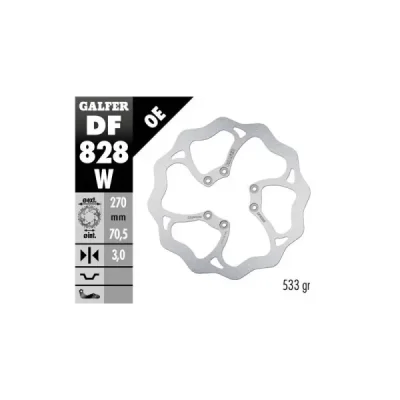 Tarcza hamulcowa Galfer Wave stała przód (DF828W) Tarcza hamulcowa Galfer Wave stała przód (DF828W)