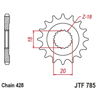 Zębatka przednia Esjot 50-15055-13 ,13Z ,rozmiar 428 Zębatka przednia Esjot 50-15055-13 ,13Z ,rozmiar 428