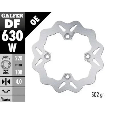 Tarcza hamulcowa Galfer tył Ducati 220x108x4 WAVE (DF630W)