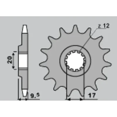 Grosskopf Zębatka Przednia 7005 13 Ktm Sx 65 '98-'21 (-1), Husqvarna Tc 65 '17-21 (-1) (Jtf1906.13) (Łańc. 420)