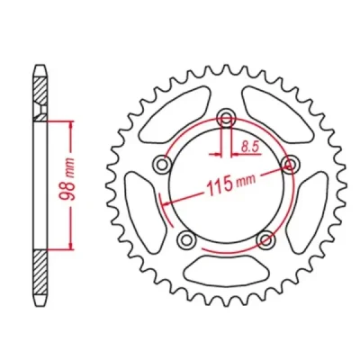 Zębatka tył aluminiowa Grosskopf 4552 50z KTM SX 65 04-13 (455250B) Zębatka tył aluminiowa Grosskopf 4552 50z KTM SX 65 04-13 (455250B)
