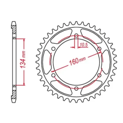 Zębatka tylna Grosskopf stalowa utwardzana 4405 46z Honda CBR 600F SPORT 01-03 JTR1307.46 (440546GU)
