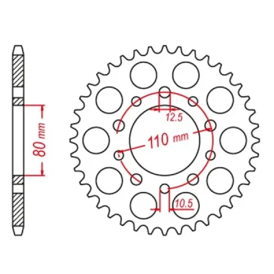 Zębatka tylna Grosskopf utwardzana 4350 45z C45 Honda XRV 750 93-03 JTR1332.45 (435045G)