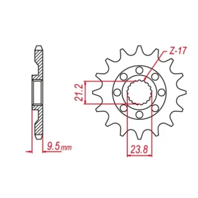 Grosskopf Zębatka Przednia 2133 14 Suzuki Rmz 450 '05-'12, Rmx 450 '10-'19 (Jtf1441.14)