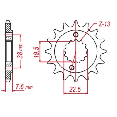 Zębatka przednia Suzuki LTR/LTZ/RMX/Kawasaki KFX/Hyosung TE 13T Grosskopf Zębatka przednia Suzuki LTR/LTZ/RMX/Kawasaki KFX/Hyosung TE 13T Grosskopf