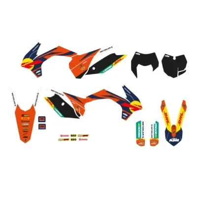 Blackbird Komplet Naklejek (Oklein) Ktm Sx/Sx-F '13-'15, Exc/Exc-F '14-'16 Replica Trophy 22 Czarny Pomarańczowy