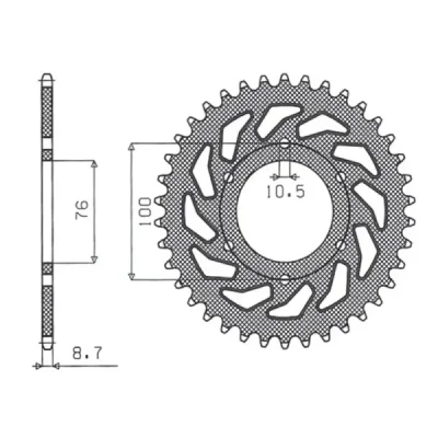 Zębatka tylna 818 42 stalowa łańcuch 630 Suzuki GS 1000/1100, GSX 1100E - SUNSTAR Zębatka tylna 818 42 stalowa łańcuch 630 Suzuki GS 1000/1100, GSX 1100E - SUNSTAR
