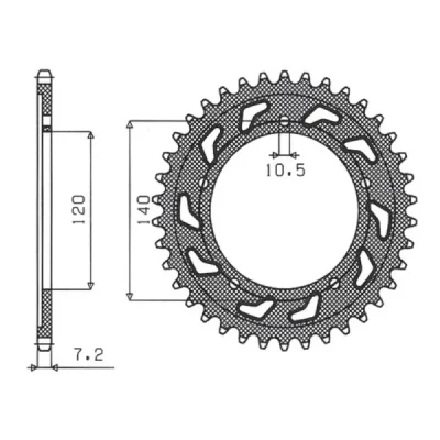 Zębatka tylna 4398 stal 50 łańcuch 525 Suzuki GSR 600 2005-2010 - SUNSTAR Zębatka tylna 4398 stal 50 łańcuch 525 Suzuki GSR 600 2005-2010 - SUNSTAR