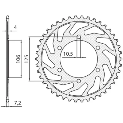 Zębatka tylna 4529 49 stal Triumph 675 '06-'16 łańcuch 525 - SUNSTAR Zębatka tylna 4529 49 stal Triumph 675 '06-'16 łańcuch 525 - SUNSTAR