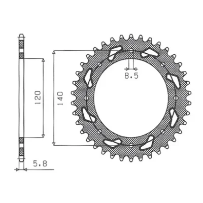 SUNSTAR Koło łańcuchowe (zębatka) SUNSTAR Koło łańcuchowe (zębatka)