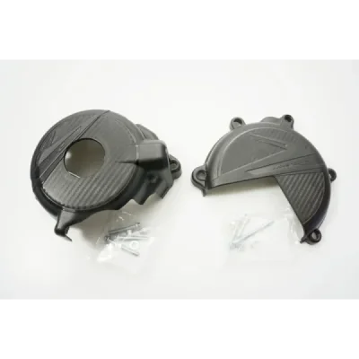 Zestaw osłon sprzęgła i zapłonu Polisport Yamaha YZ 250 05-23 Suzuki DRZ 400 00-23 czarny (91319)