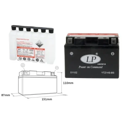 Akumulator bezobsługowy 12V 11.2 Ah Landport YTZ14S-BS (YTZ14SBS L)