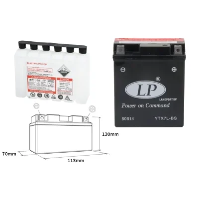 Akumulator bezobsługowy 12V 6Ah Landport YTX7L-BS (YTX7LBS L) Akumulator bezobsługowy 12V 6Ah Landport YTX7L-BS (YTX7LBS L)