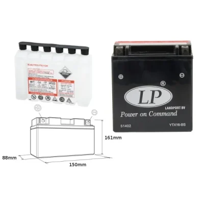 Akumulator bezobsługowy Landport YTX16-BS 12V 14Ah (YTX16BS L) Akumulator bezobsługowy Landport YTX16-BS 12V 14Ah (YTX16BS L)