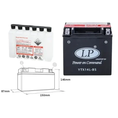 Akumulator bezobsługowy 12V 12 Ah Landport YTX14L-BS (YTX14LBS L) Akumulator bezobsługowy 12V 12 Ah Landport YTX14L-BS (YTX14LBS L)