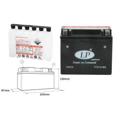 Akumulator bezobsługowy Landport YTX12-BS 12V 10Ah (YTX12BS L) Akumulator bezobsługowy Landport YTX12-BS 12V 10Ah (YTX12BS L)