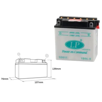 Akumulator standardowy 12V 9 Ah Landport YB9L-B (YB9LB L) Akumulator standardowy 12V 9 Ah Landport YB9L-B (YB9LB L)