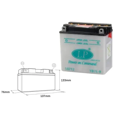 Akumulator standardowy Landport YB7L-B 12V 7Ah (YB7LB L) Akumulator standardowy Landport YB7L-B 12V 7Ah (YB7LB L)