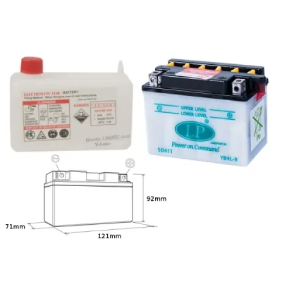 Landport Akumulator Yb4L-B (Md Lb4L-B) 12V 4Ah 121X71X93 (Gb4Lb) Obsługowy - Elektrolit Osobno (4) Ue2019/1148