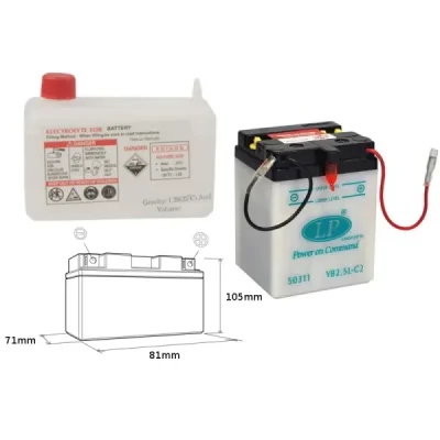 Akumulator standardowy 12V 2.5 Ah Landport YB2.5L-C2 (YB2,5LC2/EL L)