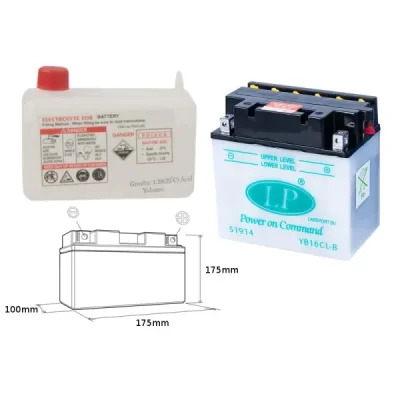 Landport Akumulator Yb16Clb (Md Lb16Cl-B) 12V 19Ah 175X100X175 Obsługowy - Elektrolit Osobno (2) Ue2019/1148 Landport Akumulator Yb16Clb (Md Lb16Cl-B) 12V 19Ah 175X100X175 Obsługowy - Elektrolit Osobno (2) Ue2019/1148
