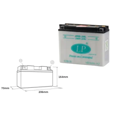 Akumulator standardowy Landport YB16AL-A2 12V 16Ah (YB16ALA2 L)
