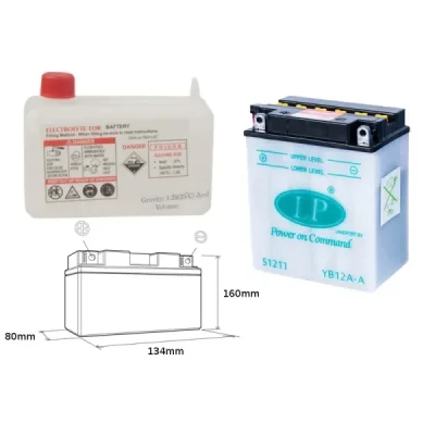 Landport Akumulator Yb12A-A (Md Lb12A-A) 12V 12Ah 134X80X160 (Gb12Aa) Obsługowy - Elektrolit Osobno (4) Ue2019/1148