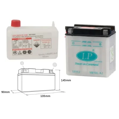 Landport Akumulator Yb10L-A2 (Md Lb10L-A2) 12V 11Ah 136X91X146 (Gb10La2) Obsługowy - Elektrolit Osobno (4) Ue2019/1148