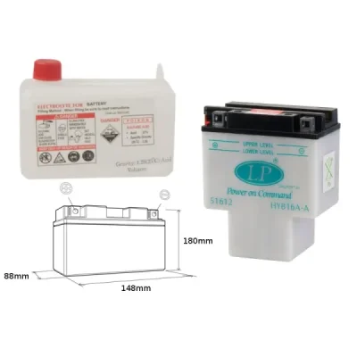Landport Akumulator Hyb16A-A (Md Hyb16A-A) 12V 16Ah 151X91X182 Obsługowy - Elektrolit Osobno (2) Ue2019/1148