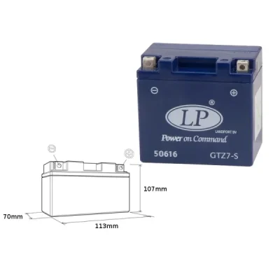 Akumulator żelowy 12V 6 Ah Landport GTZ7-S YTZ7-S 12V 6Ah (GTZ7S L)