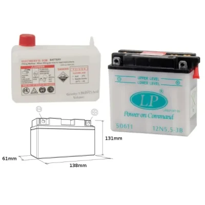 Akumulator standardowy Landport 12N5.5-3B 12V 5,5Ah (12N5,53B/EL L)