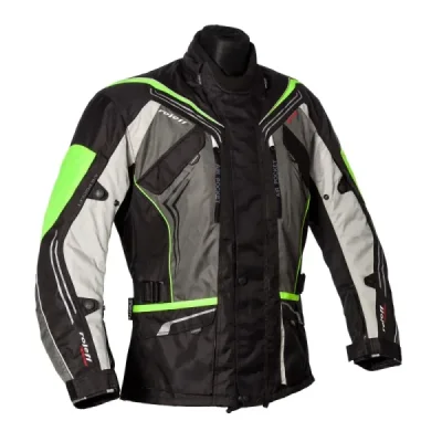 Roleff Wielka Kurtka Tekstylna Długa Model Turin Czarny/Fluo Xs