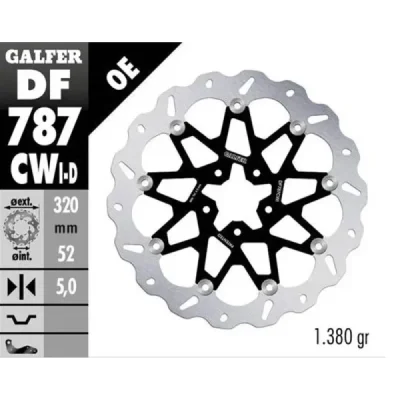 Tarcza hamulcowa Galfer Wave CW lewa przód (DF787CWI) Tarcza hamulcowa Galfer Wave CW lewa przód (DF787CWI)