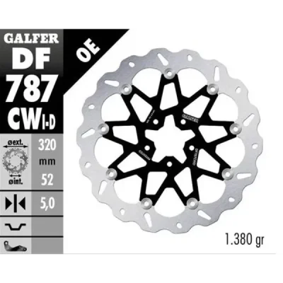 Tarcza hamulcowa Galfer Wave CW prawa przód (DF787CWD) Tarcza hamulcowa Galfer Wave CW prawa przód (DF787CWD)