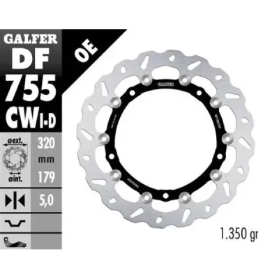 Tarcza hamulcowa Galfer Wave przednia lewa (DF755CWI) Tarcza hamulcowa Galfer Wave przednia lewa (DF755CWI)