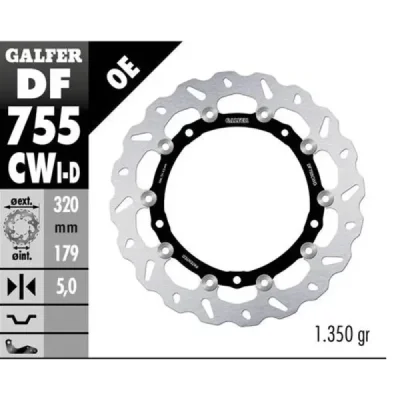 Tarcza hamulcowa Galfer Wave przednia prawa (DF755CWD) Tarcza hamulcowa Galfer Wave przednia prawa (DF755CWD)