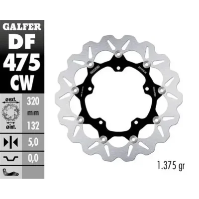 Tarcza hamulcowa Galfer Wave center alu pływająca przód (DF475CW)